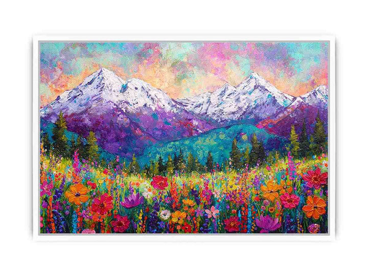 Blooming Peaks Framed Print