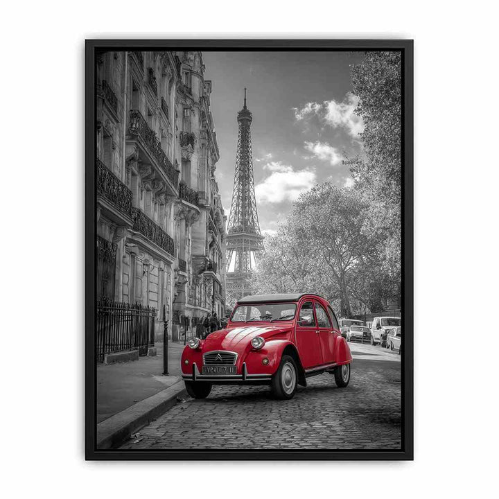 Red Car in Paris  Canvas Print