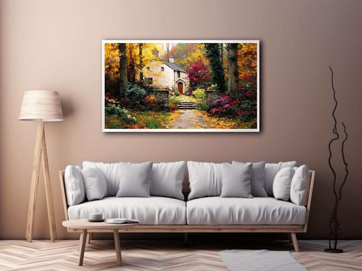 Enchanted Forest Cottage Painting