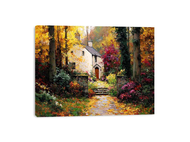 Enchanted Forest Cottage Painting