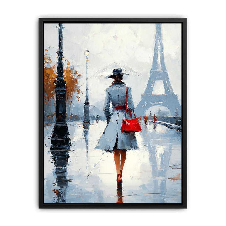 Chic Walk in Paris   Canvas Print