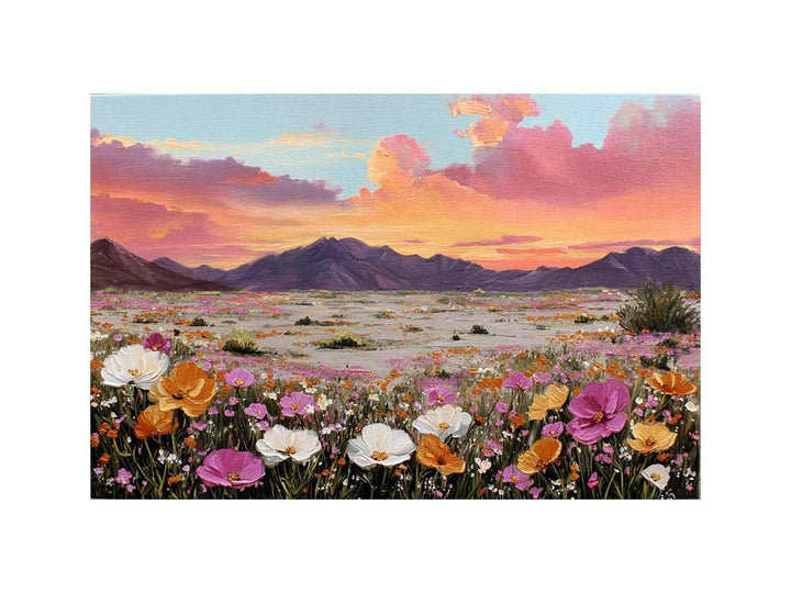 Bloomign wildflowers in desert