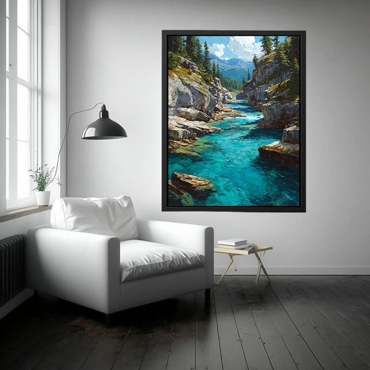 Blue Water in Pine valley Painting