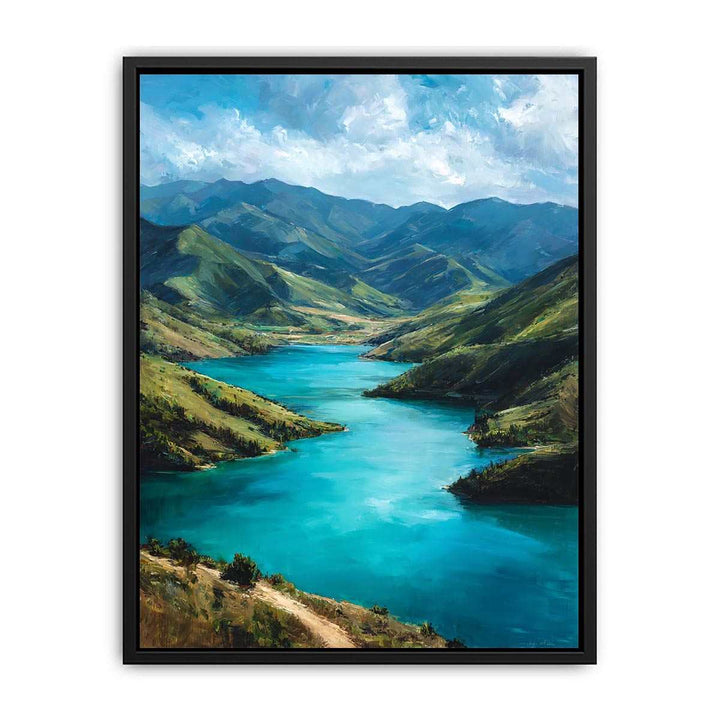 Turquoise Flow Mountain River Poster