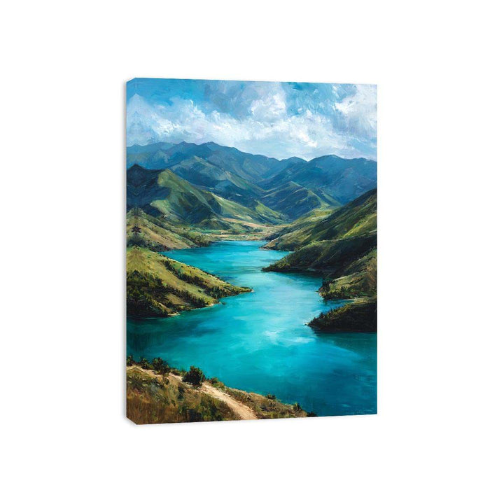 Turquoise Flow Mountain River Framed Print