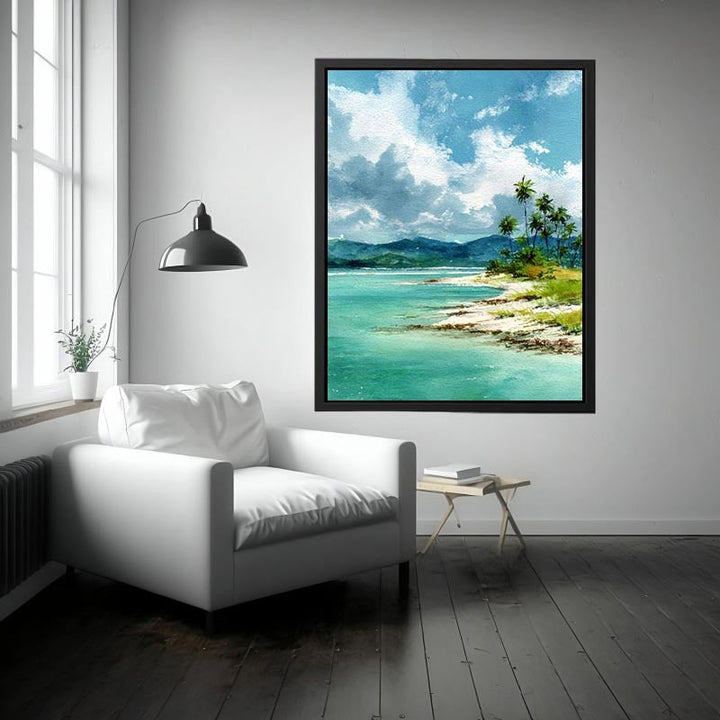 Sandy Beach watercolor Painting