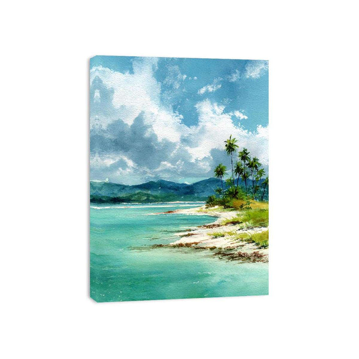 Sandy Beach watercolor Framed Print