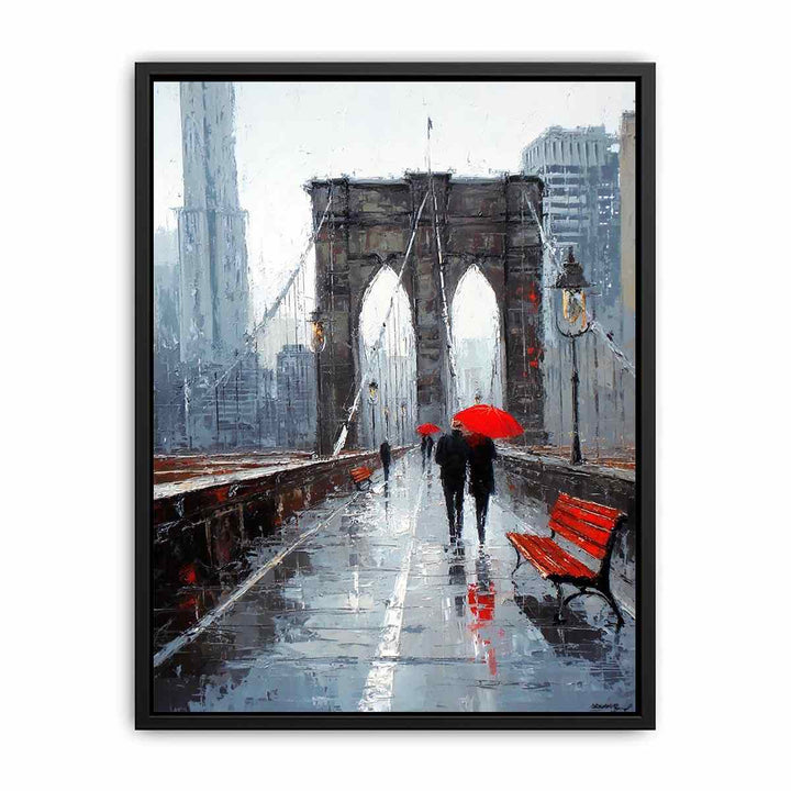 Rainy Walk in Brooklyn Poster