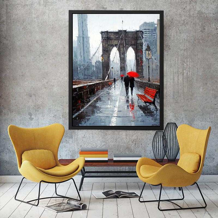 Rainy Walk in Brooklyn Canvas Print