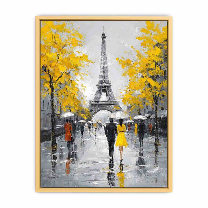 Golden Paris  Streched canvas