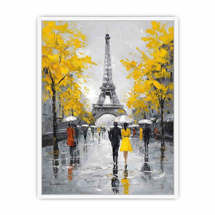 Golden Paris  Framed Print