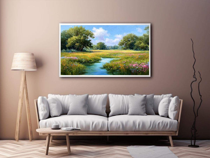 Tranquil medow with wildflowers Canvas Print