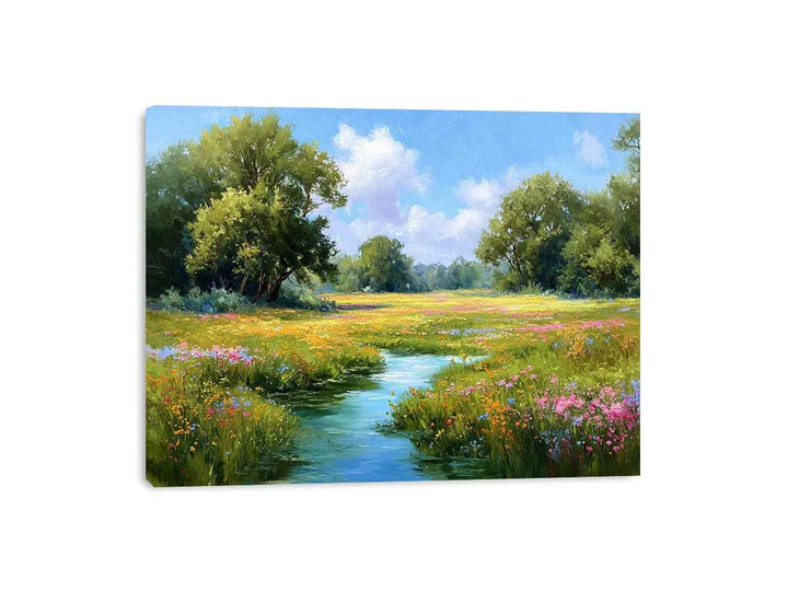 Tranquil medow with wildflowers Framed Print