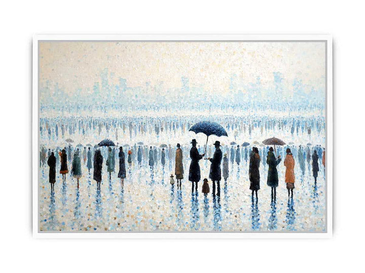 Beachside Umbrealas Framed Print