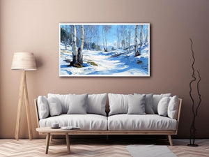 Spring forest in winter Canvas Print