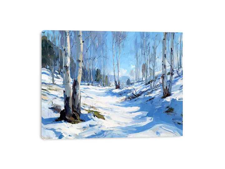 Spring forest in winter Framed Print