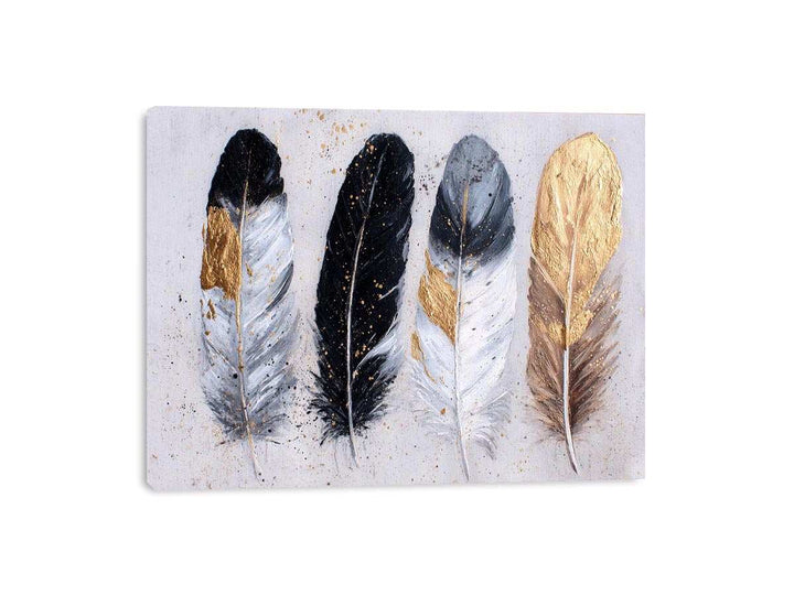 Goden Feathers Framed Print