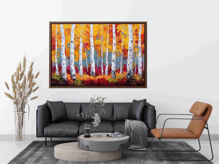 Birchtrees  in autumn Painting