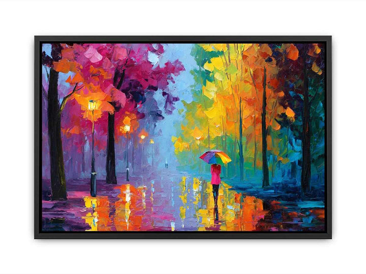 Autumn Rain walk Poster