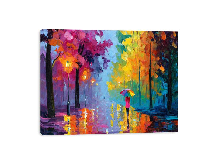 Autumn Rain walk Framed Print