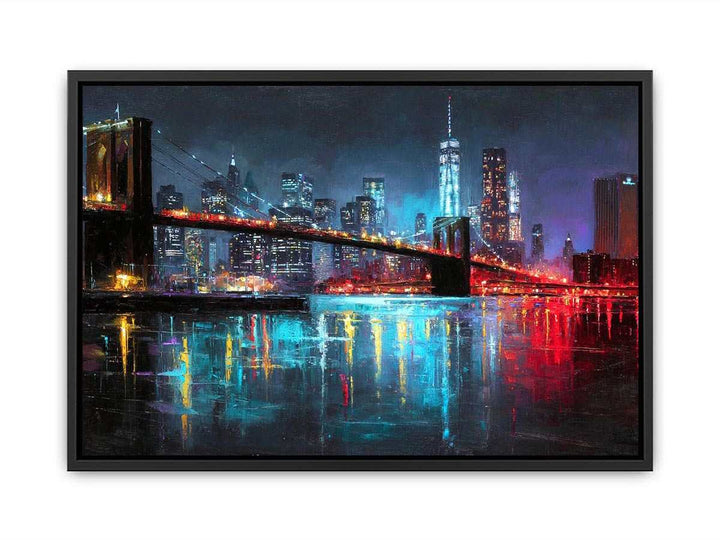New York Skyline in night Poster