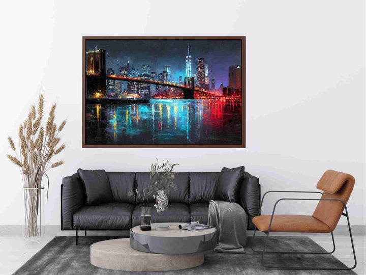 New York Skyline in night Painting