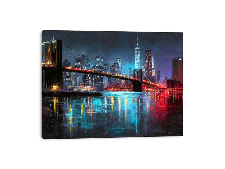 New York Skyline in night Framed Print