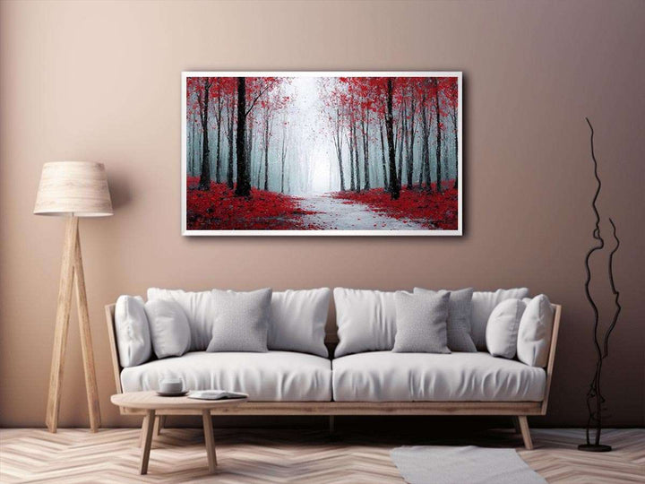 Red Forest leaves Canvas Print