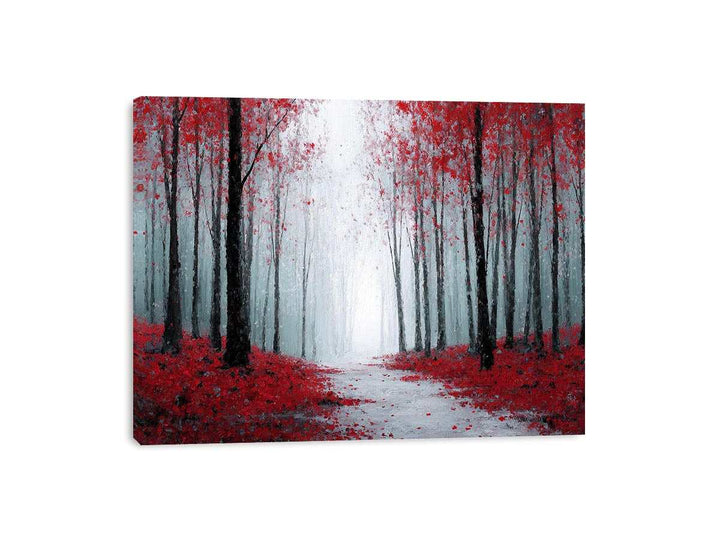 Red Forest leaves Framed Print