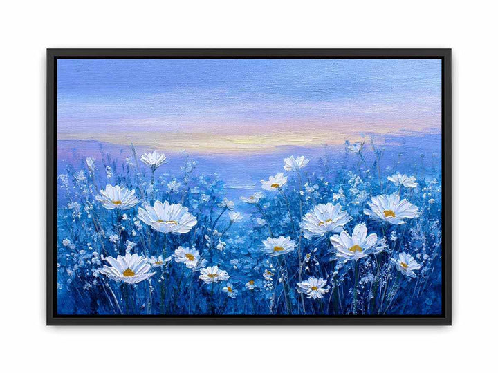 Blue Feild of Dasies Poster