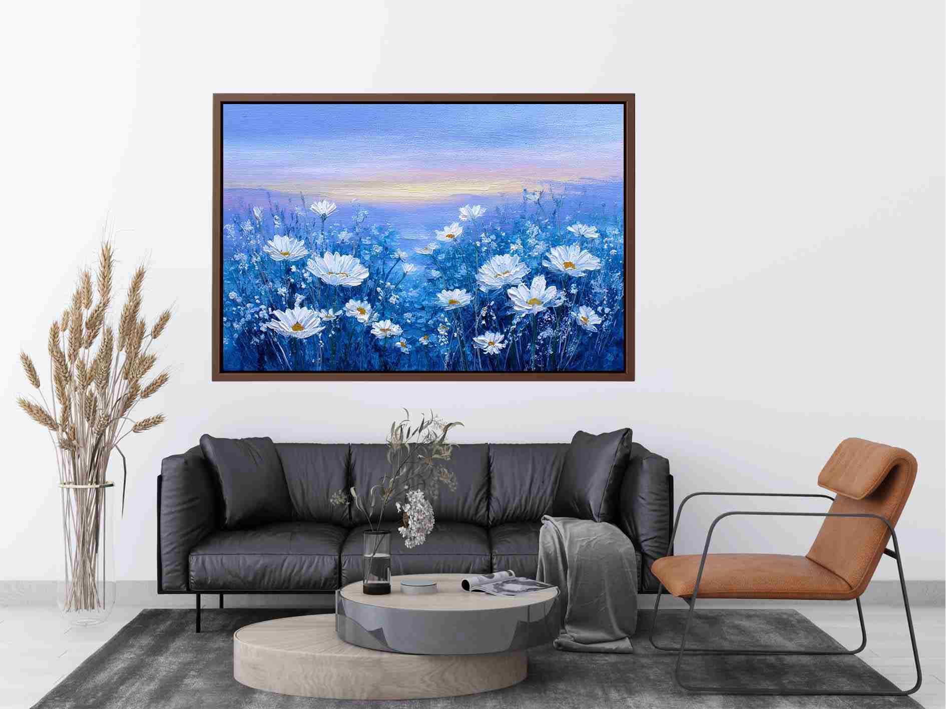 Blue Feild of Dasies Painting