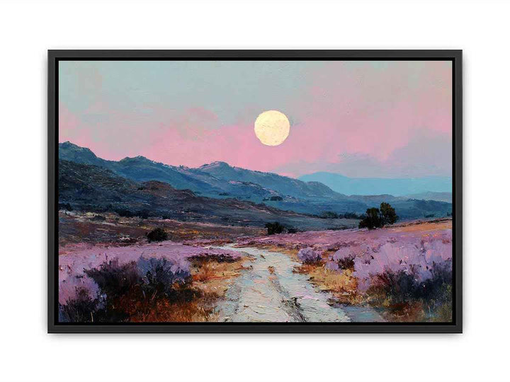 Moonlit Lavender Fields  Canvas Print