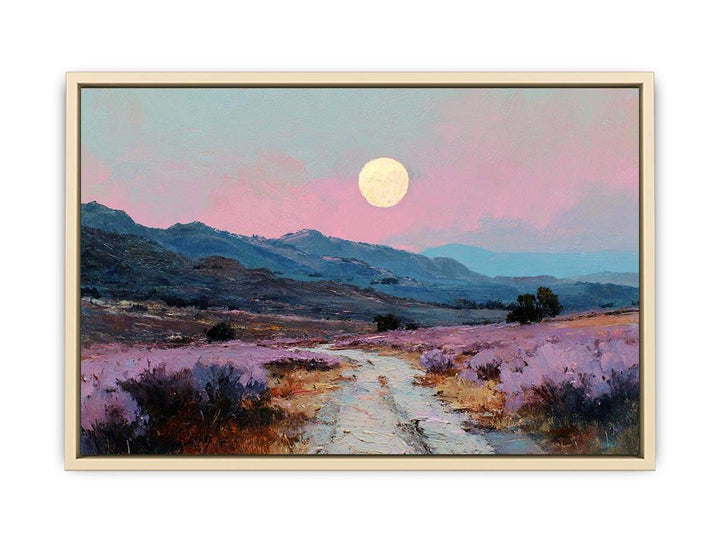 Moonlit Lavender Fields  Art Print