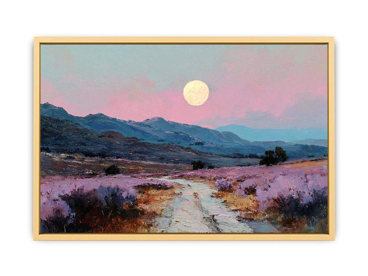 Moonlit Lavender Fields  Streched canvas