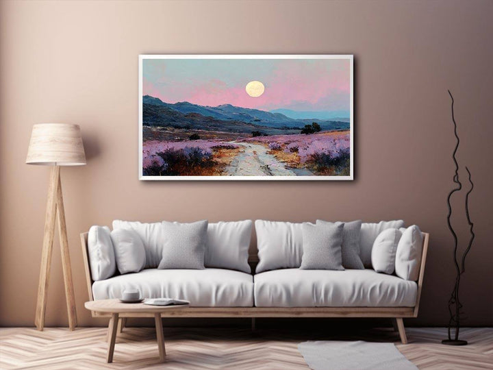 Moonlit Lavender Fields Painting