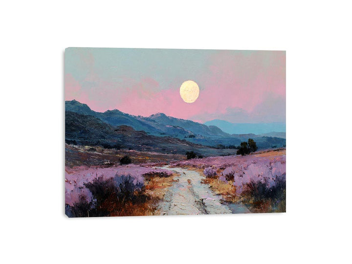 Moonlit Lavender Fields Painting
