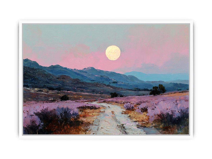 Moonlit Lavender Fields Framed Print