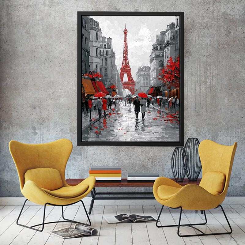 Abstract Paris Romance Painting