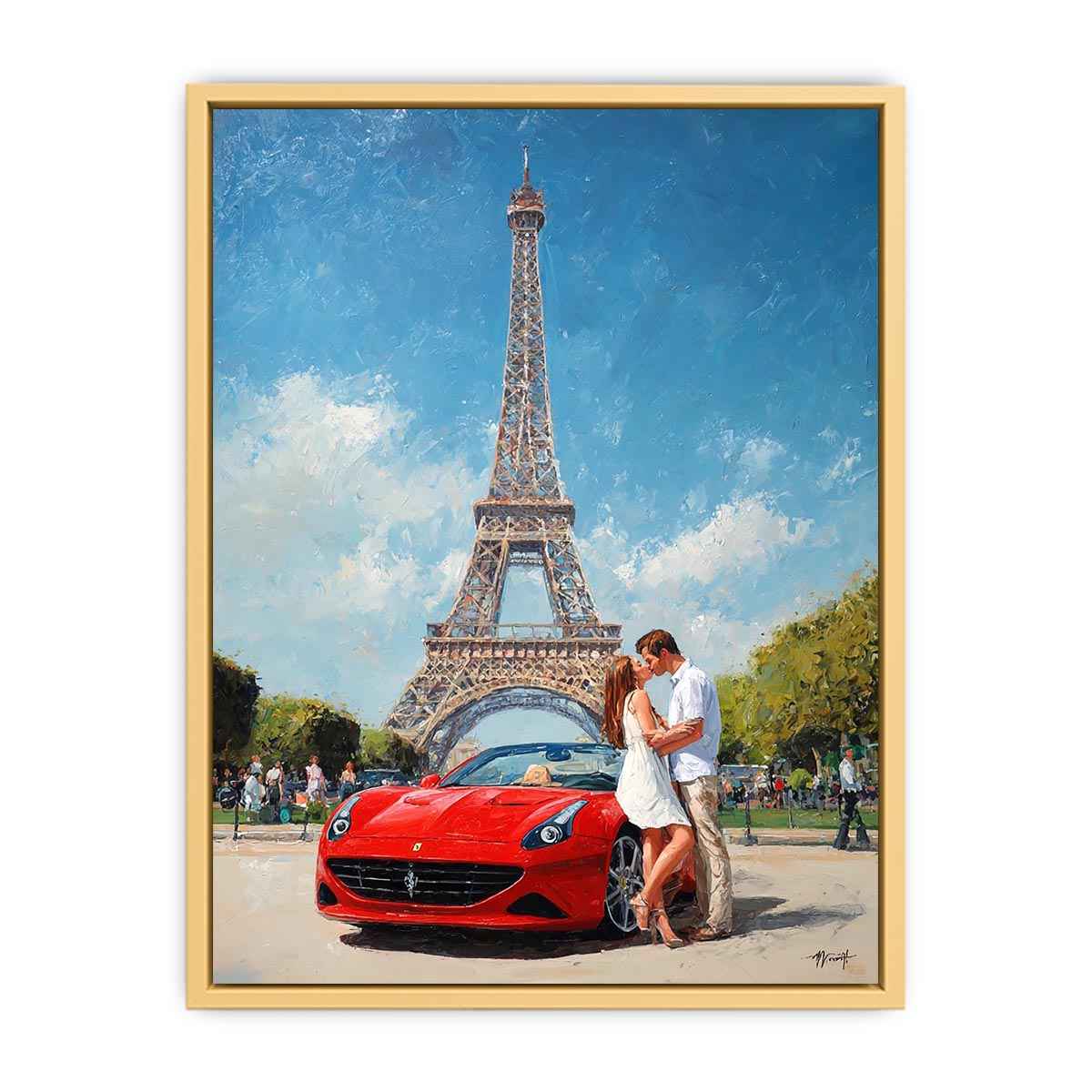 Eiffel Tower Romance Streched canvas