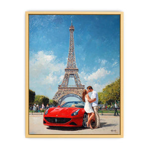 Eiffel Tower Romance Streched canvas