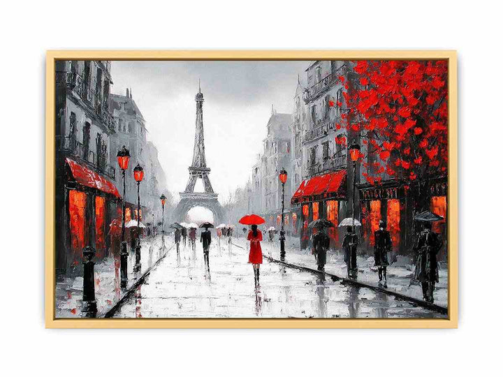 Romantic Paris Street  Streched canvas