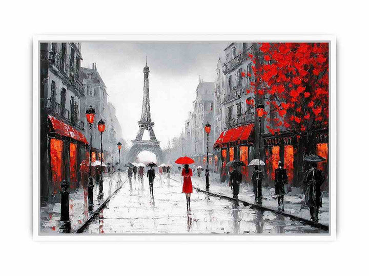 Romantic Paris Street Framed Print