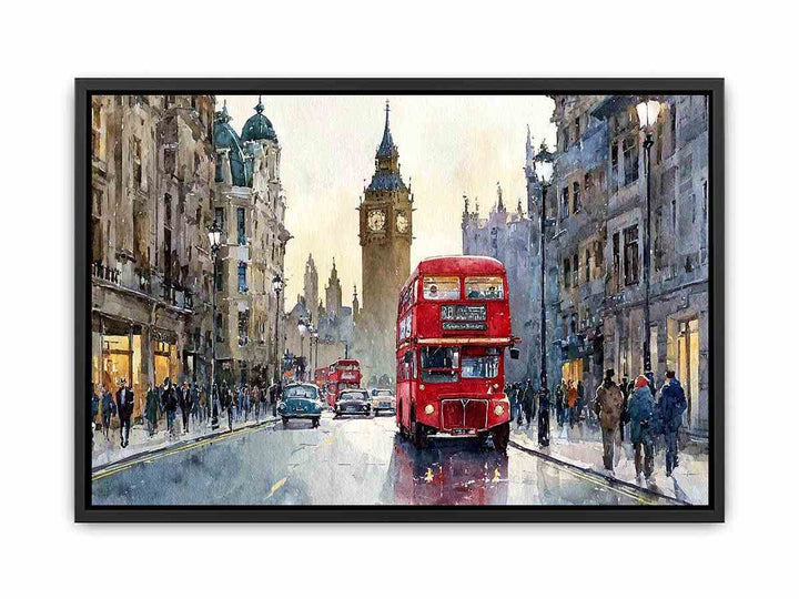 Watercolor London Cityscape  Canvas Print