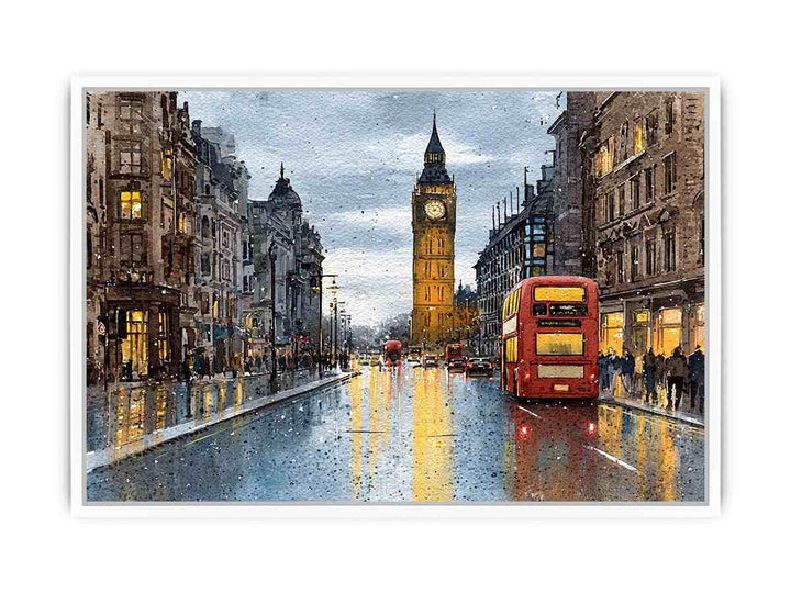 London in Watercolor Framed Print
