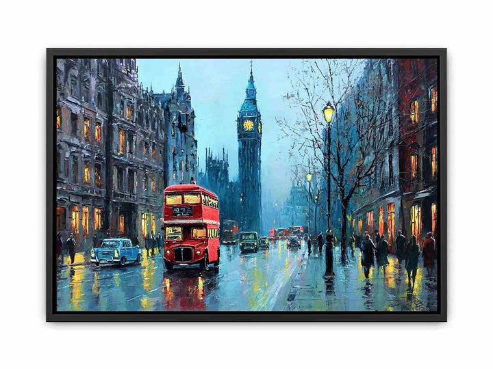Red Bus in London  Canvas Print