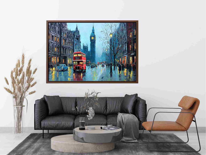Red Bus in London Painting