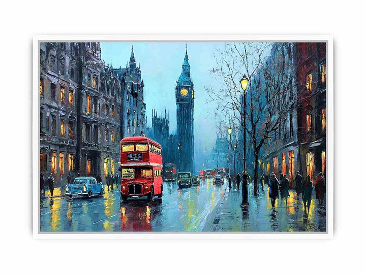 Red Bus in London Framed Print