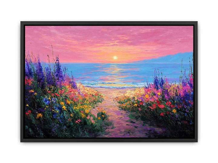 Ocean Bloom Sunset  Canvas Print