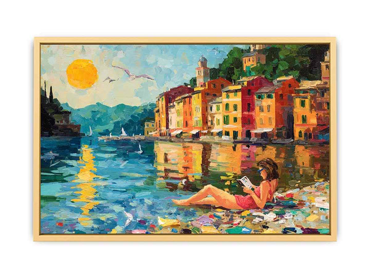 Beach Reading  Streched canvas