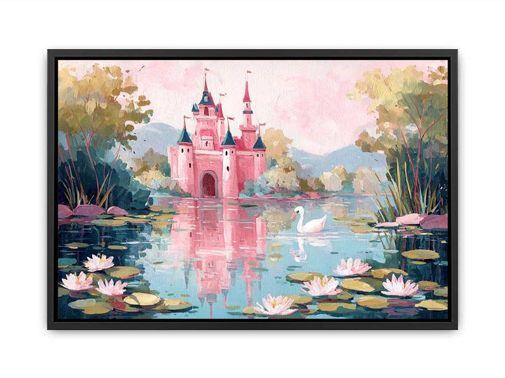 Pink Castle Reflections  Canvas Print